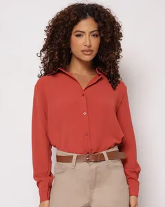Camisa Feminina Berry & Co. Manga Longa Lisa Terracota M