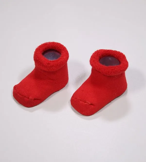 Pantufa Atoalhada Vermelho - 0115 De 0 a 6 meses Vermelho - BB