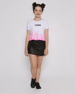 Short Saia Juvenil Cirrê Preto 14