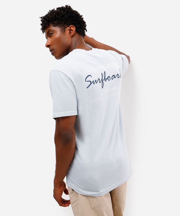 camiseta masculina de algodão estampada azul M