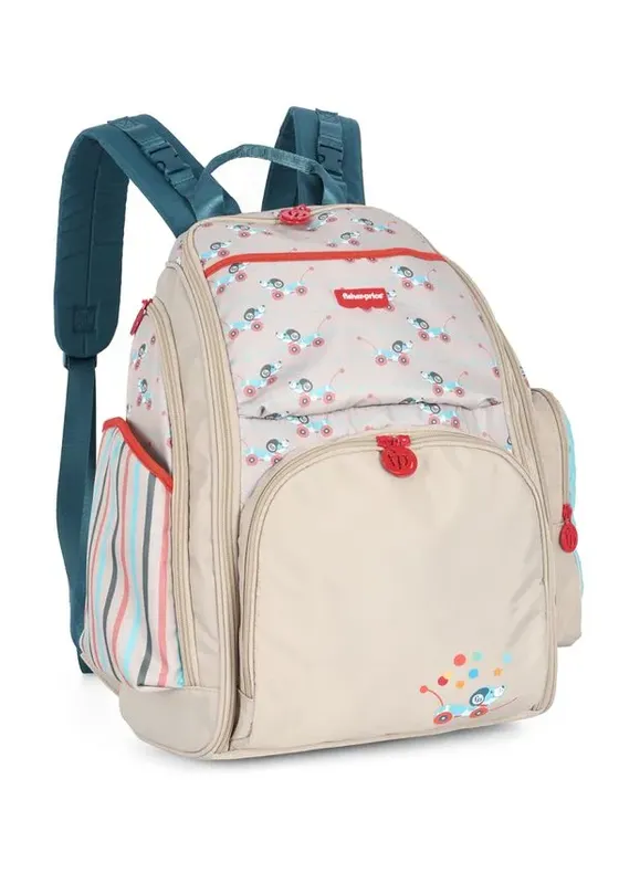 Bolsa Maternidade Mochila Fisher Price Bege - Luxcel