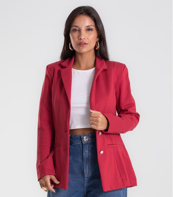 Blazer Feminino Ponto Roma Endless Vermelho G