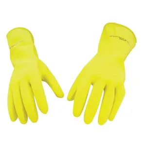 Luva de Látex Amarela com Forro e Palma Anti-Derrapante - KALIPSO Luva látex com forro amarela XG anti-derrapante - KALIPSO