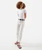 calça mom feminina de sarja floral off white 40