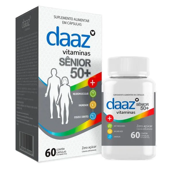 Polivitamínico Sênior 50+ Daaz 60 Cápsulas