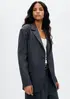 Blazer Feminino Fio Tinto Listrado - Cinza XG