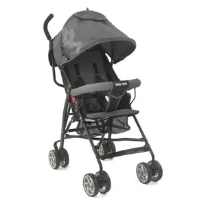 Carrinho De Bebê Baby Style Umbrella Preto E Cinza 2297 (MP)