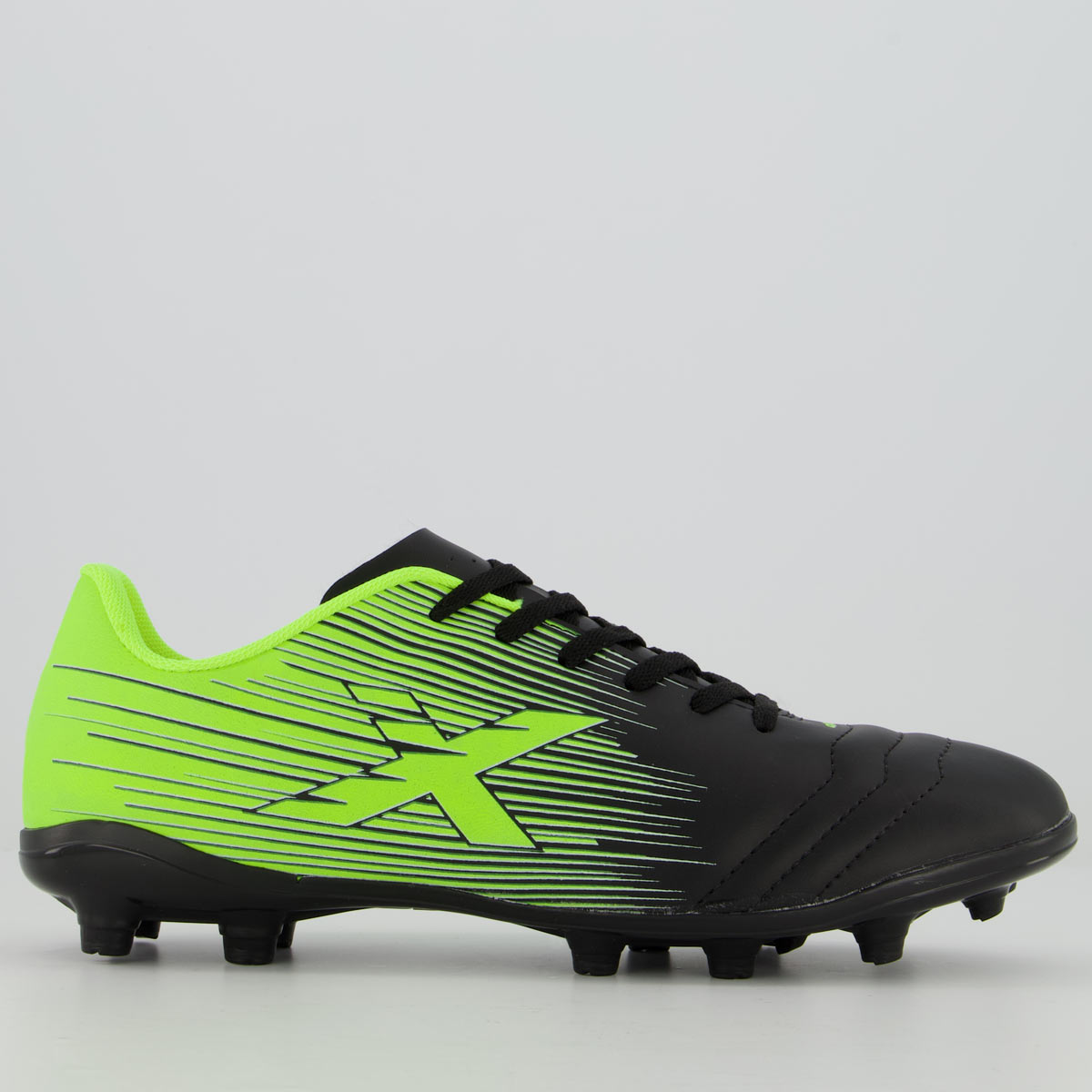 Chuteira Oxn Dynamo Fit Campo Preta e Verde