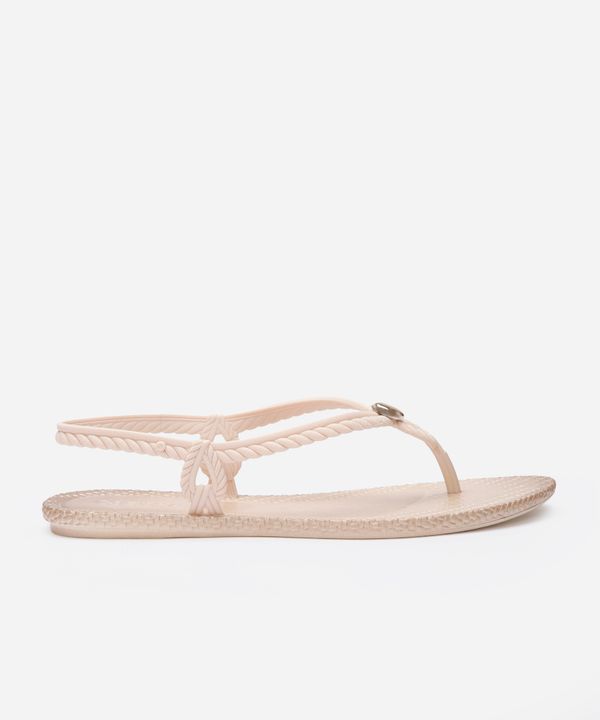 rasteirinha feminina grendha texturizada off white 38