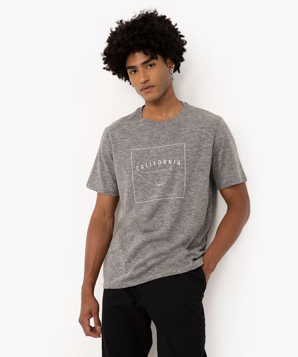 camiseta de algodão califórnia manga curta cinza mescla P