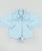 Camisa Jeans Infantil com Amarração Manga Longa Azul Claro 8
