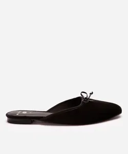 mule de veludo com laço mindset preto 36
