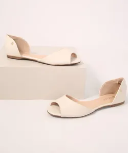 Sapatilha Feminina com Abertura Via Uno Off White 38
