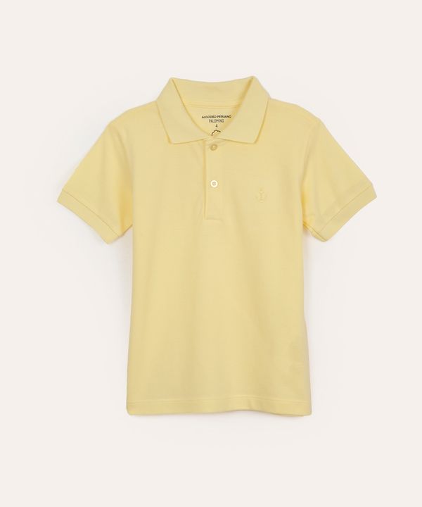 polo de algodão infantil manga curta amarelo 12