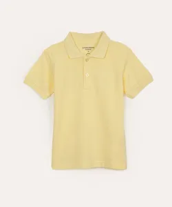 polo de algodão infantil manga curta amarelo 10