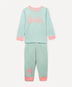pijama de algodão infantil barbie azul claro 6