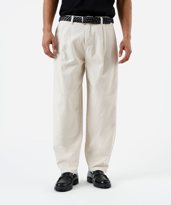 calça masculina chino barrel sarja bege 40