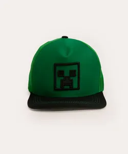 boné infantil aba reta minecraft verde Único