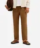 calça jogger masculina de sarja cós elástico marrom 46