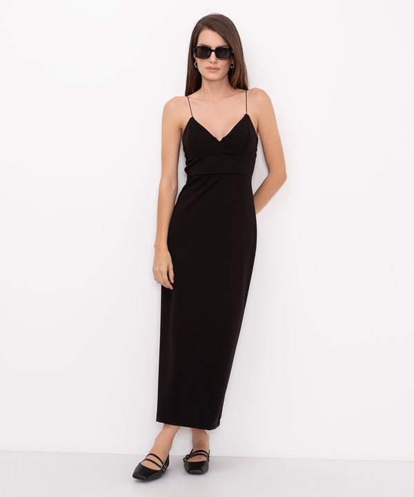 vestido midi corset preto M