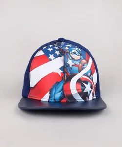 Boné Infantil Aba Reta Capitão América Azul Marinho M