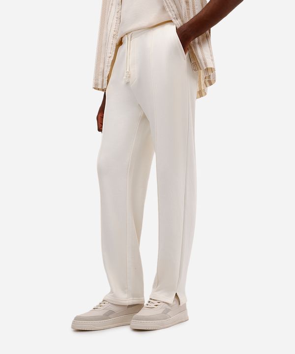 calça jogger masculina de moletom sem felpa off white P
