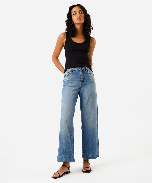 calça feminina jeans wide petit pence barra sawary azul 38