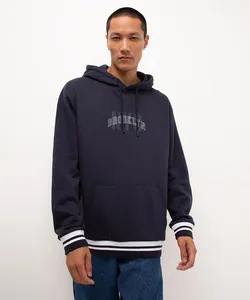 blusão de moletom com capuz brooklyn azul marinho PP
