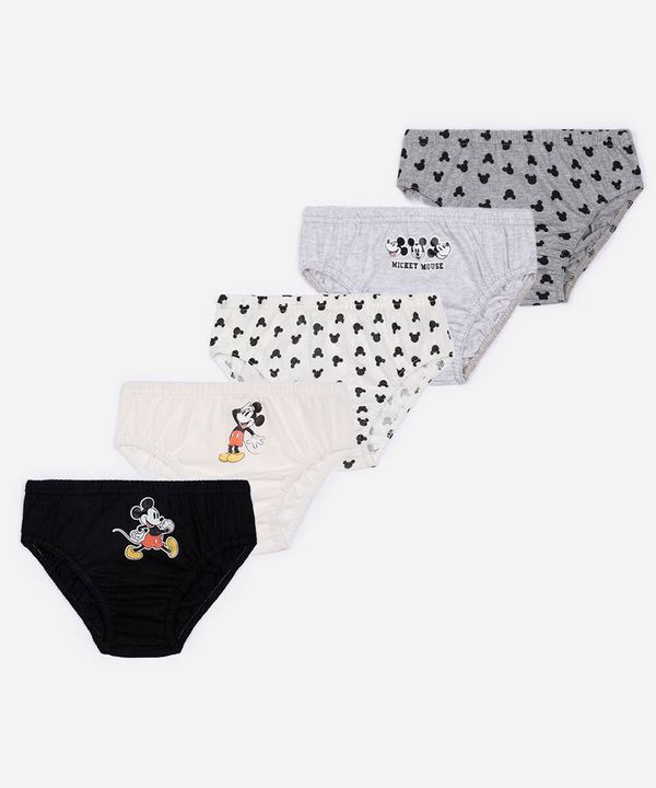kit de 5 cuecas infantis de algodão mickey colorido 12