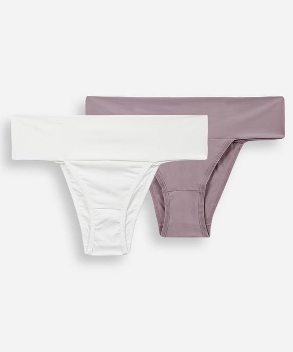 kit de 2 calcinhas biquíni de poliamida colorido M