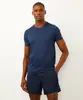 camiseta esportiva slim manga curta azul M