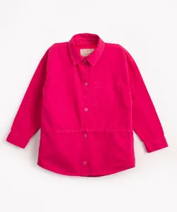 camisa shacket infantil de sarja rosa 8