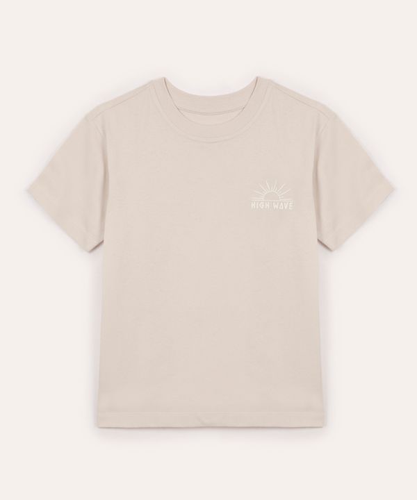 camiseta de algodão infantil manga curta high wave bege 8