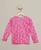 Blusa de Praia Infantil Estampada de Unicórnios Manga Longa com Proteção UV50+ Rosa Neon 12