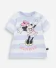camiseta infantil de algodão minnie listrada azul 4