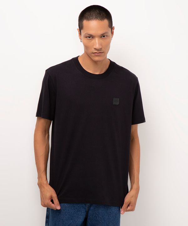 camiseta de algodão manga curta 1976 preto GG