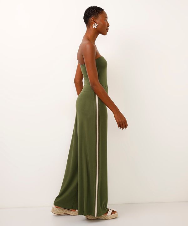 macacão sem alça de viscose verde P