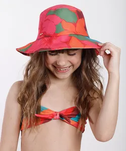 Chapéu Bucket Infantil Salinas Estampado Floral Vermelho M