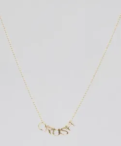 Colar Feminino Folheado com Pingente "Crush" Dourado Único