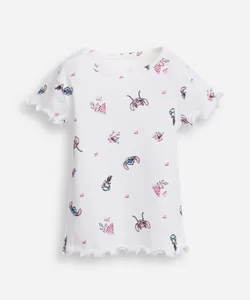 camiseta de algodão infantil manga curta angel e stitch off white 1