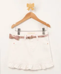 saia infantil de sarja com babado e cinto off white 10