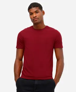 camiseta slim básica manga curta - vinho escuro PP