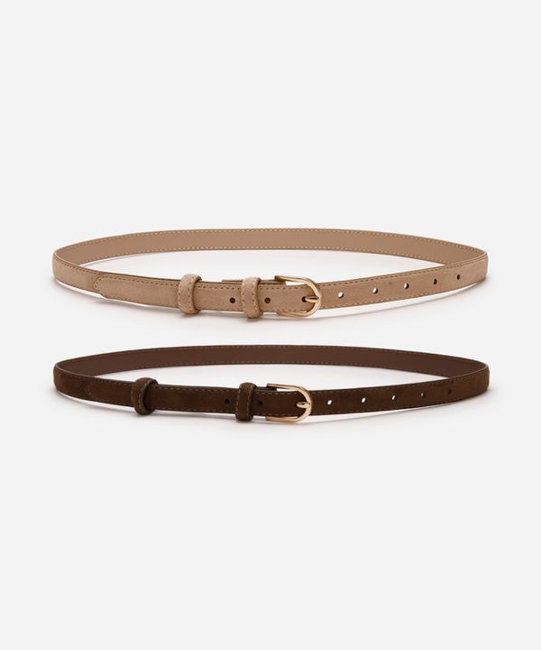 kit de 2 cintos femininos fivela suede colorido 85CM