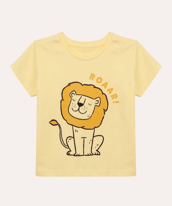 camiseta de algodão infantil leão amarela 5