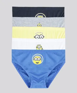 Kit de 5 Cuecas Minions Multicor 12