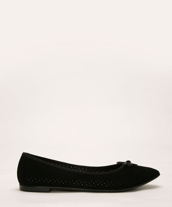sapatilha de suede bico fino moleca preta 34
