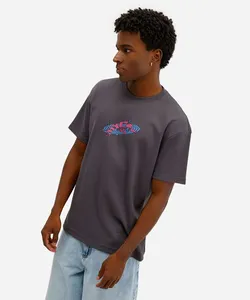 camiseta masculina manga curta stitch cinza GG