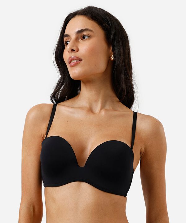 sutiã meia taça feminino com alças removíveis preto 46