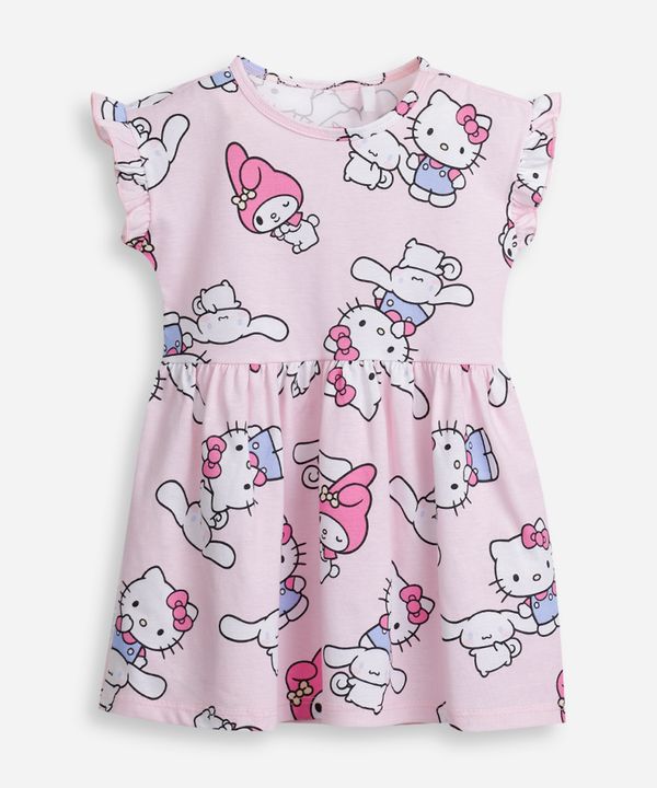 vestido infantil de algodão cinnamoroll hello kitty rosa 4