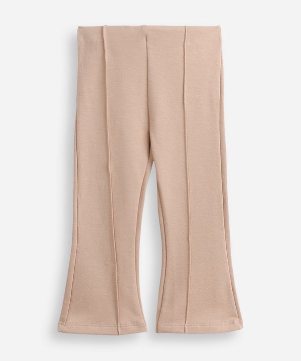 calça flare infantil nervura algodão bege 4